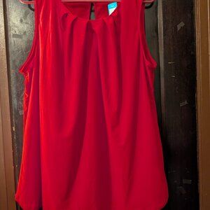Beacon Apparel Ademir Pleated Sleeveless Top – Burgundy – Women’s 2X